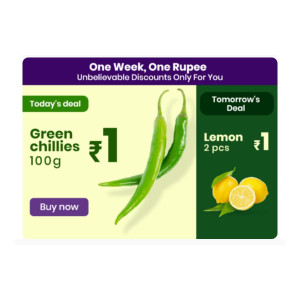 Get Green chilli at Rs 1 for FTH Daily Users and daily new products at Rs 1 for next 7 days